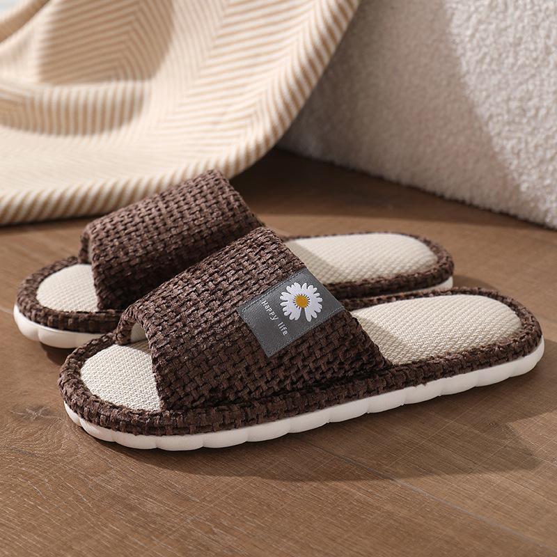 Linen slippers deodorant and non-slip indoor cotton and linen cool slippers women's summer breathable home leisure sandals free shipping