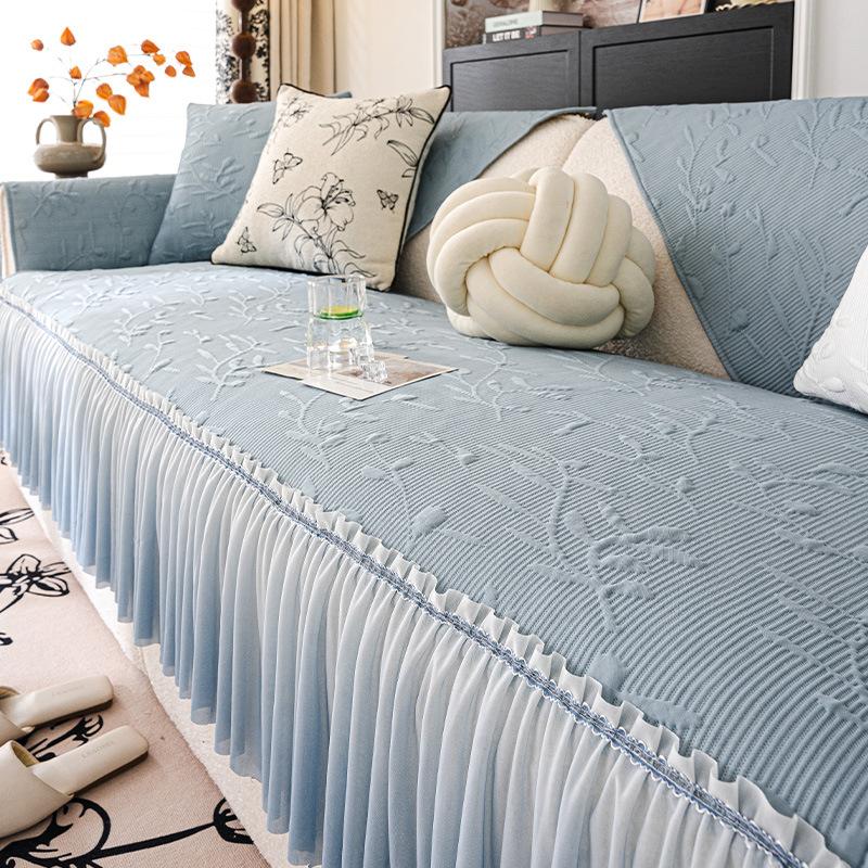 

Летняя прохладная юбка Doudou, подушка для дивана, 2025 новинка, летний коврик для дивана, наволочка для подушки, ткань, ледяной шелк, нескользящая подушка для сиденья 30 * 50cm Waist Pillowcase