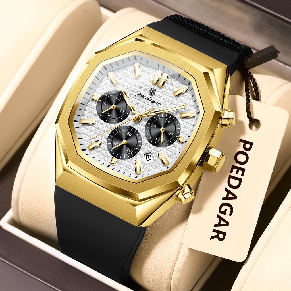 Topmarke Luxus Multifunktions Sechs-Zeiger Kalender Herrenuhr Großes Zifferblatt Business Modeuhr