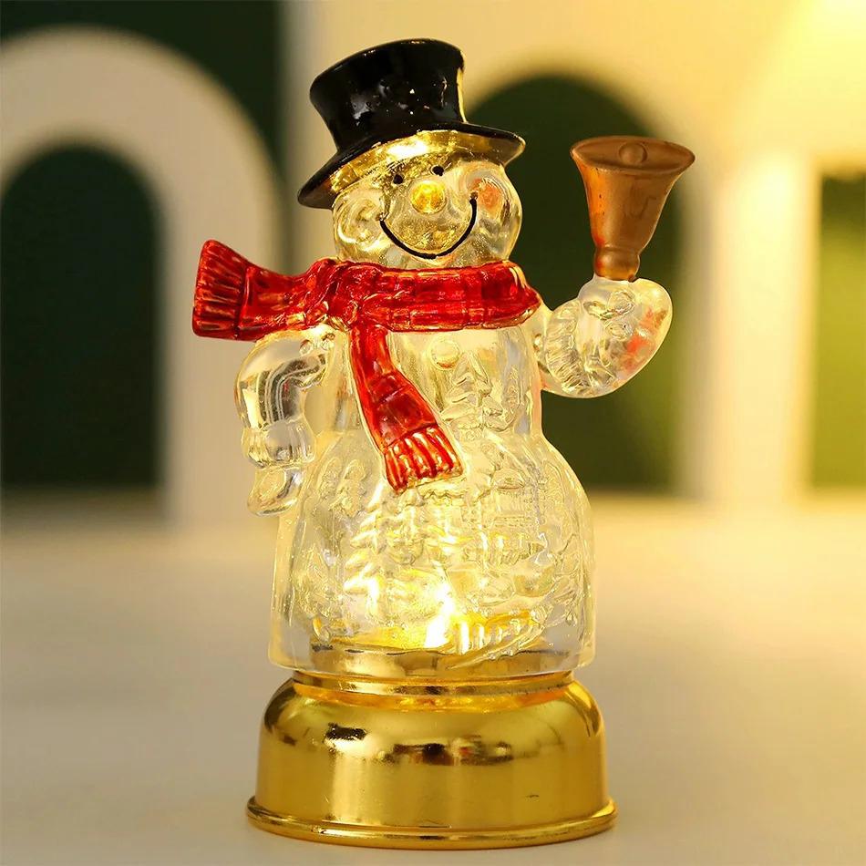 Crystal Christmas Tree Light Warm Colorful Battery Night Light Star Bedroom Christmas Table Decoration Candle Light Gift