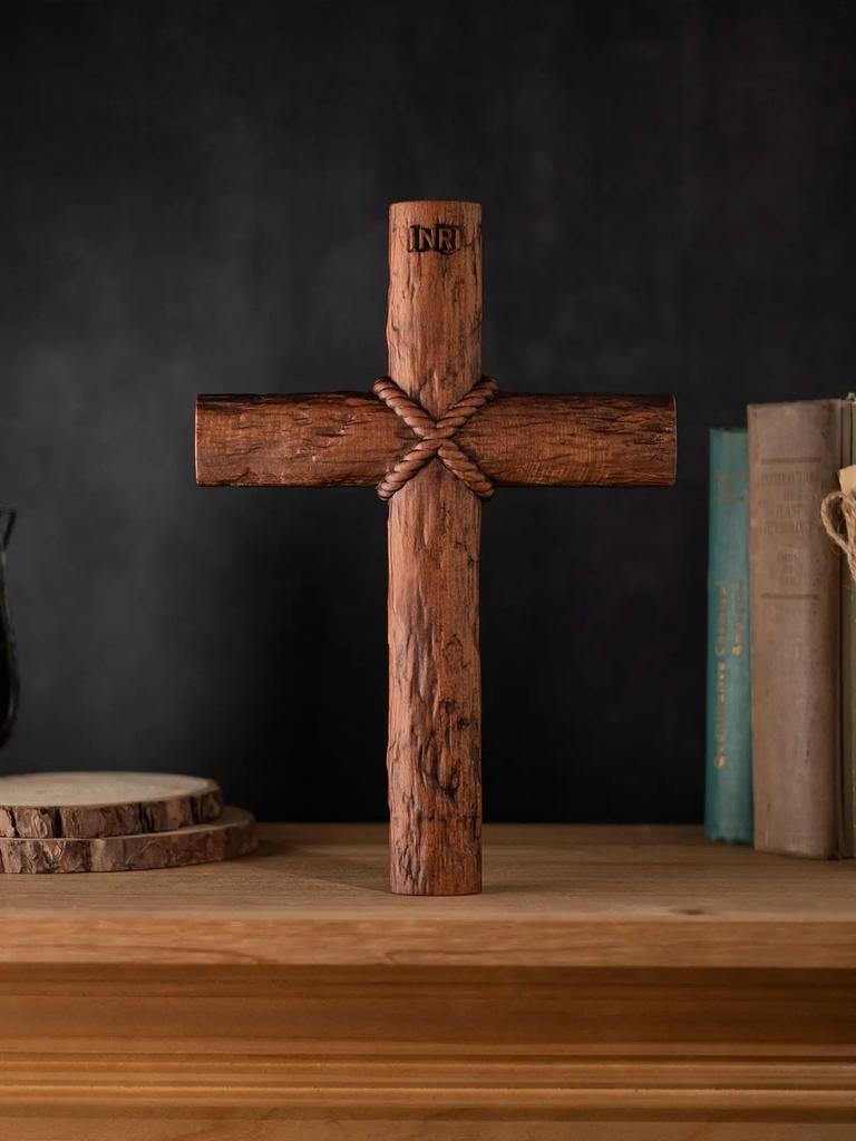 Holzschnitzerei Großes Kreuz Hängendes Holzkreuz Wanddekoration, Christliches Heiliges Kreuz, Haus, Kirchenraum Dekoration