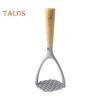 Stainless Steel Potato Press Masher with Wooden Handle Lightweight Rust-proof Kitchen Tool for Mashing Vegetables Fruits Beans