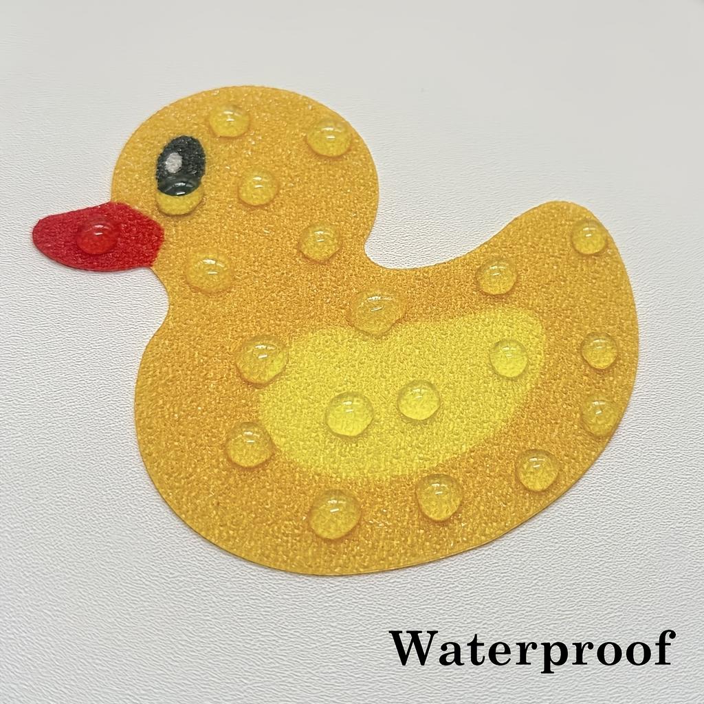 12er-Pack Süße Gelbe Enten Badezimmeraufkleber - Rutschfest Schimmernde Augen, Hochwertiger Klebstoff für Badewanne, Duschwandfliesen - Einfach Abziehbar & Keine Rückstände