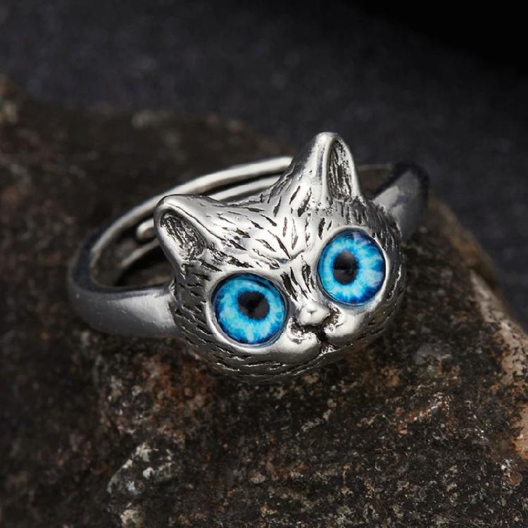 Cat Ring Cute Kitten Animal Ring for Animal Lover Women Teen Girls Birthday Gift