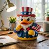 Patriotic Duck Figurine Funny Uncle Duck Statue with American Flag And Top Hat Collectible 4th of July Decoration for Independence Day Home Decor