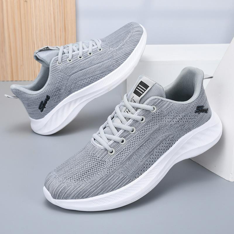 Walking Shoes Men's Shoes Spring and Autumn Weaving Mesh Breathable Men's Travel Shoes Sports Shoes Running Non-slip Shoes Flying Men's Casual