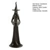 Halloween Witch Candle Holder Handmade Black Witch Statue 8.66-inch Retro Witch Candlestick Halloween Fall Decoration