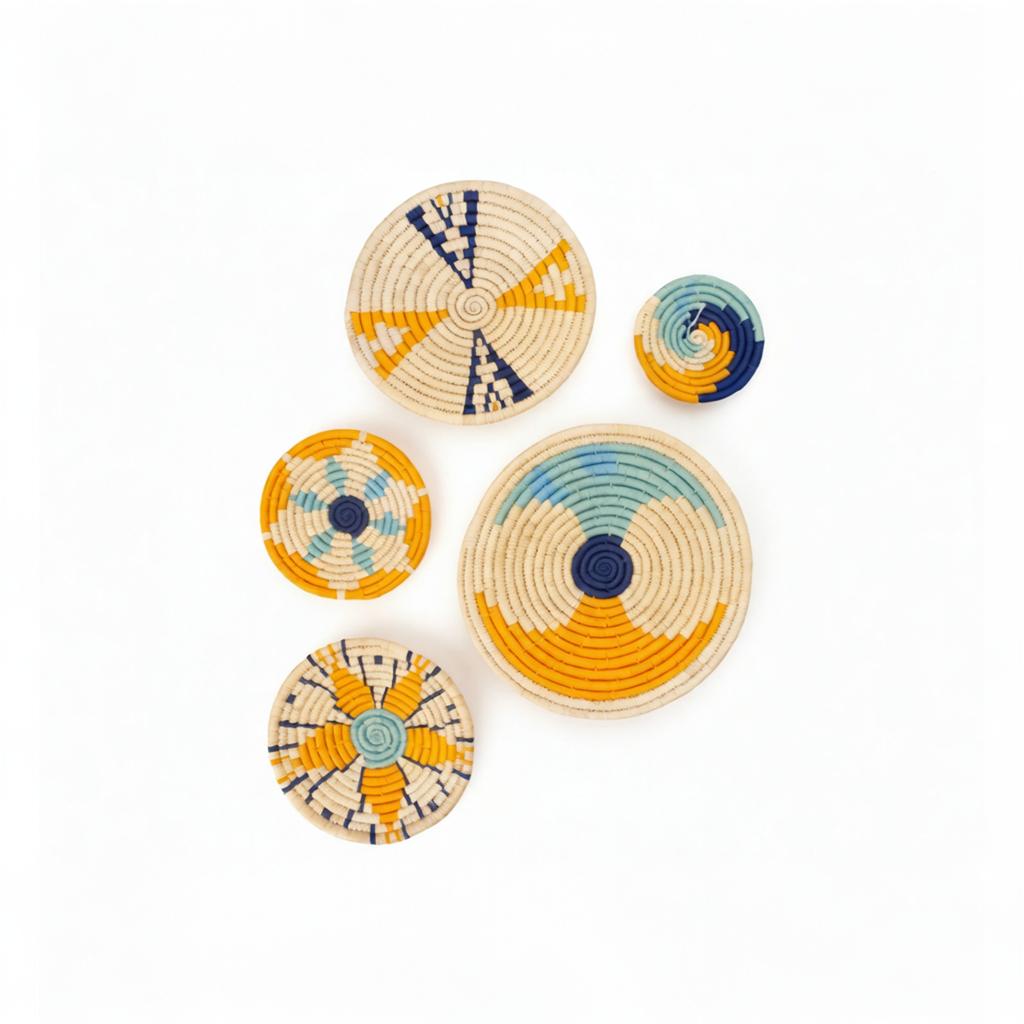 Sabai Grass Patterned Wall Hanging Set (Set of 5)