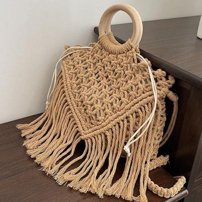 Böhmische Fransen gewebte Tasche Sommer Mode durchbrochene Tragetasche Pastorale Umhängetasche