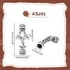 UNICRAFTALE 4 Sets Rope & Anchor Toggle Clasps 304 Stainless Steel Round Toggle Connectors Antique Silver IQ Toggle Clasps & Tbar Clasps for DIY