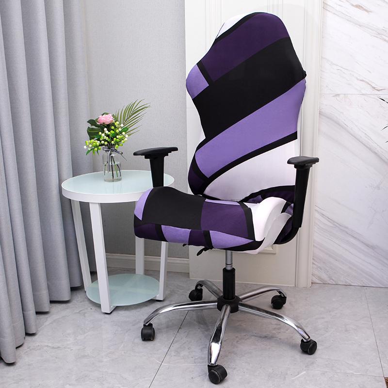 1 Pcs Office Computer Gaming Chair Covers Stretch Armchair Gamer Seat Cover Flower Printed Racing Desk Rotating Slipcovers