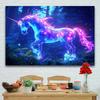VIKAMA Neon Unicorn Tapestry Magic Forest Wall Hanging Childrens Room I Am Dormitory Aesthetic Home Decoration