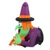 4.43ft Witch Broke Out From Window Inflatable Decoration Built In LED Light Outdoor Props Blow Up Sc