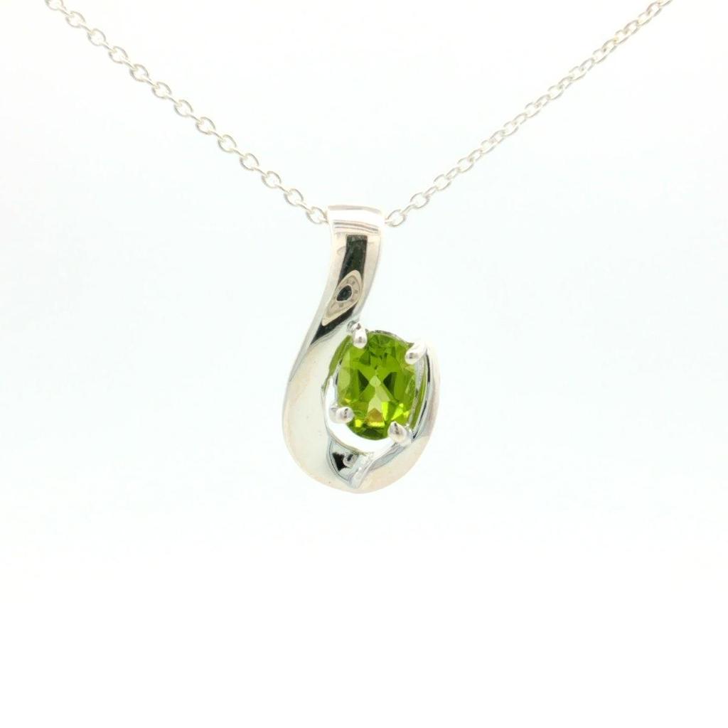 Brazil Amethyst Oval Pendant Necklace 925 Sterling Silver Rhodium Plated Gemstone Pendant with Chain Gift for Women