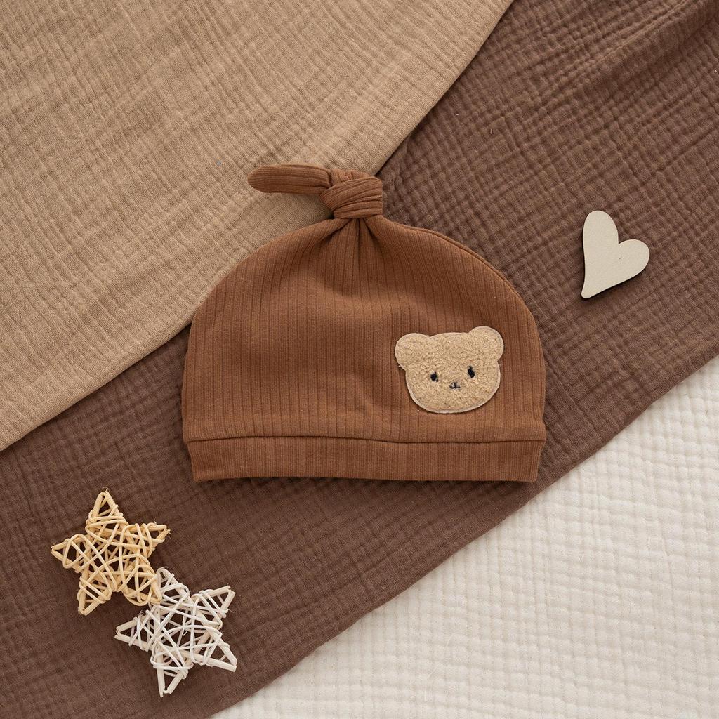 Unisex Yenidoğan Bebek Şapkası, 0-3 Ay, Saf Pamuk, Yumuşak, Çift Katmanlı, Sonbahar/Kış için İdeal