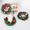 2pcs Exquisite Christmas Wreath Pendant Artificial Candle Holder Grid Bow Wreath  Festive