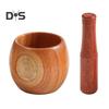 1 Set Garlic Mortar Eco-friendly High Durability Wood Manual Garlic Press Crusher Mortar Set