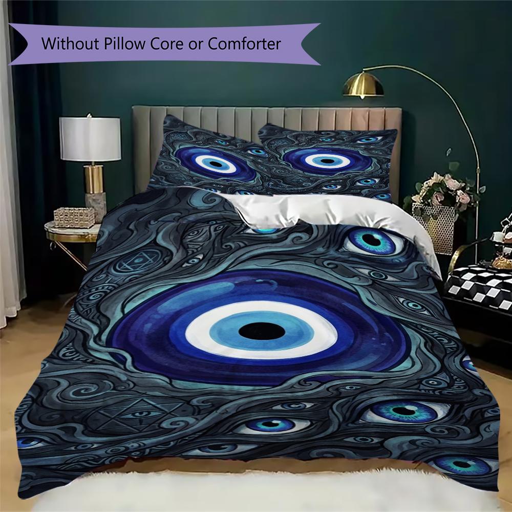 Evil Eye Pattern Bedding uilt Set uilt Cover Pillowcase Home Decoration Birthday Gift (1 * duvet cover + 2 * pillowcase  without core)165