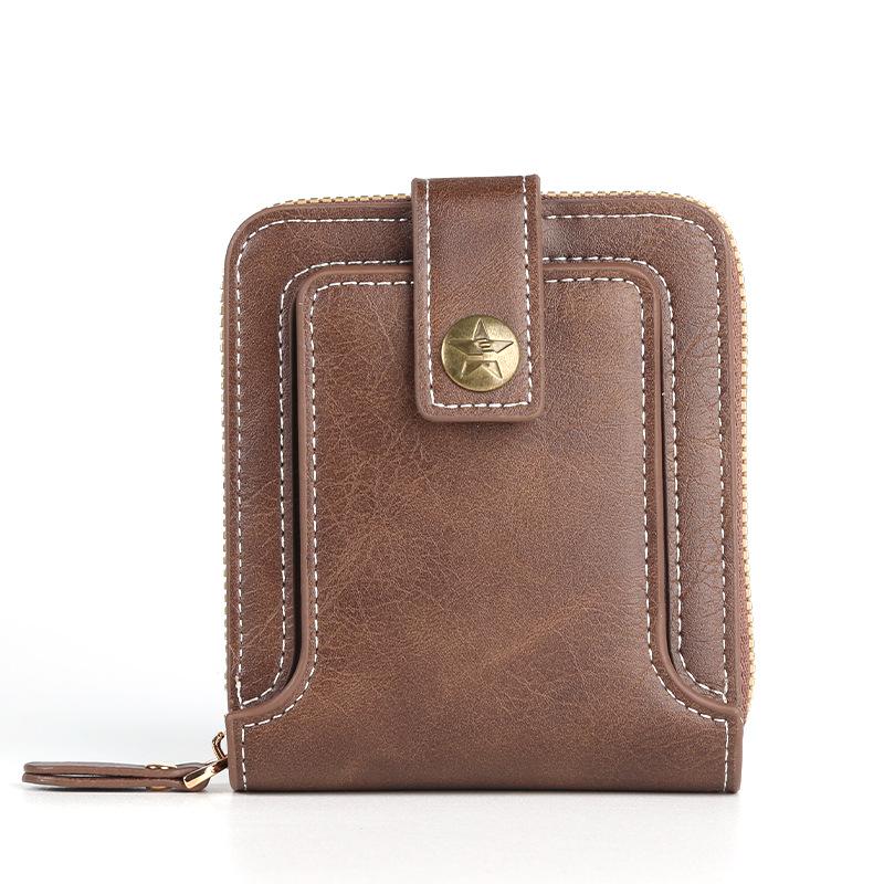 Men's Retro Simple Multi-Card Slot Polyester Zipper Wallet
