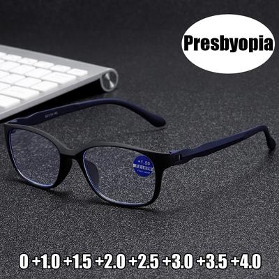 Square Reading Glasses Anti Blue Light Computer Eyewear for Women Men Retro Presbyopia Far Sight Prescription Glasses