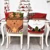 Christmas Chair Cover Cartoon Santa Claus/Snowman/Reindeer Chair Slipcover Holiday Stool Seat Cover for Dining Room Decoration