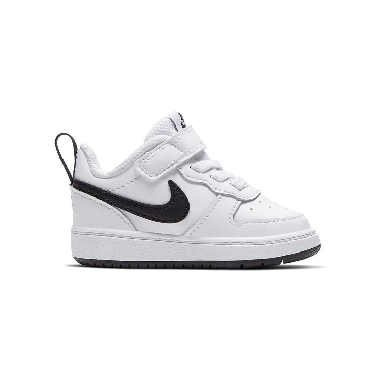 (TD) Nike Court Borough Low 2 'White Black' Baby BQ5453-104