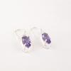 Natural Iolite Gemstone 925 Solid Silver Jewelry Handmade Earrings 1.4" For Her EE-169-10