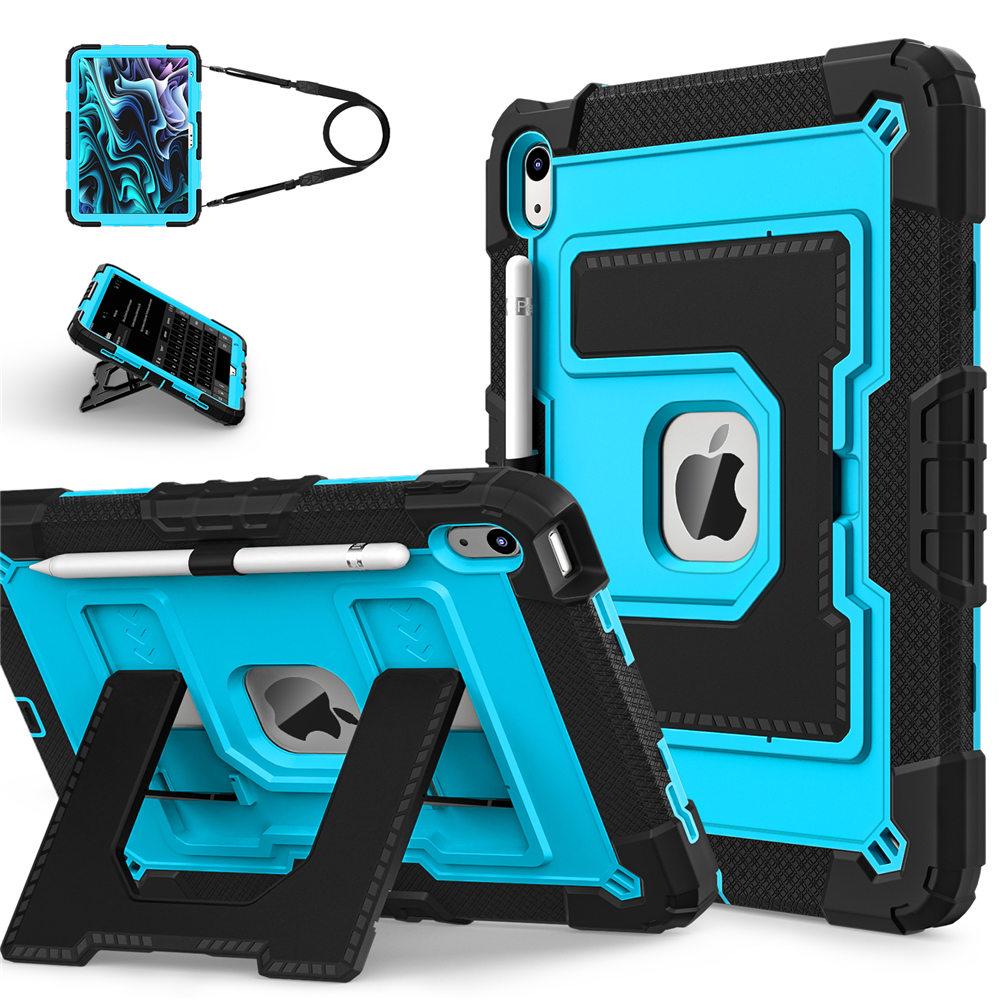 Tablet Case For iPad A16 11th 2025 Heavy Duty Protection Armor Stand Case For iPad 10th 10.9'' 2025 Shockproof Cover With Strap