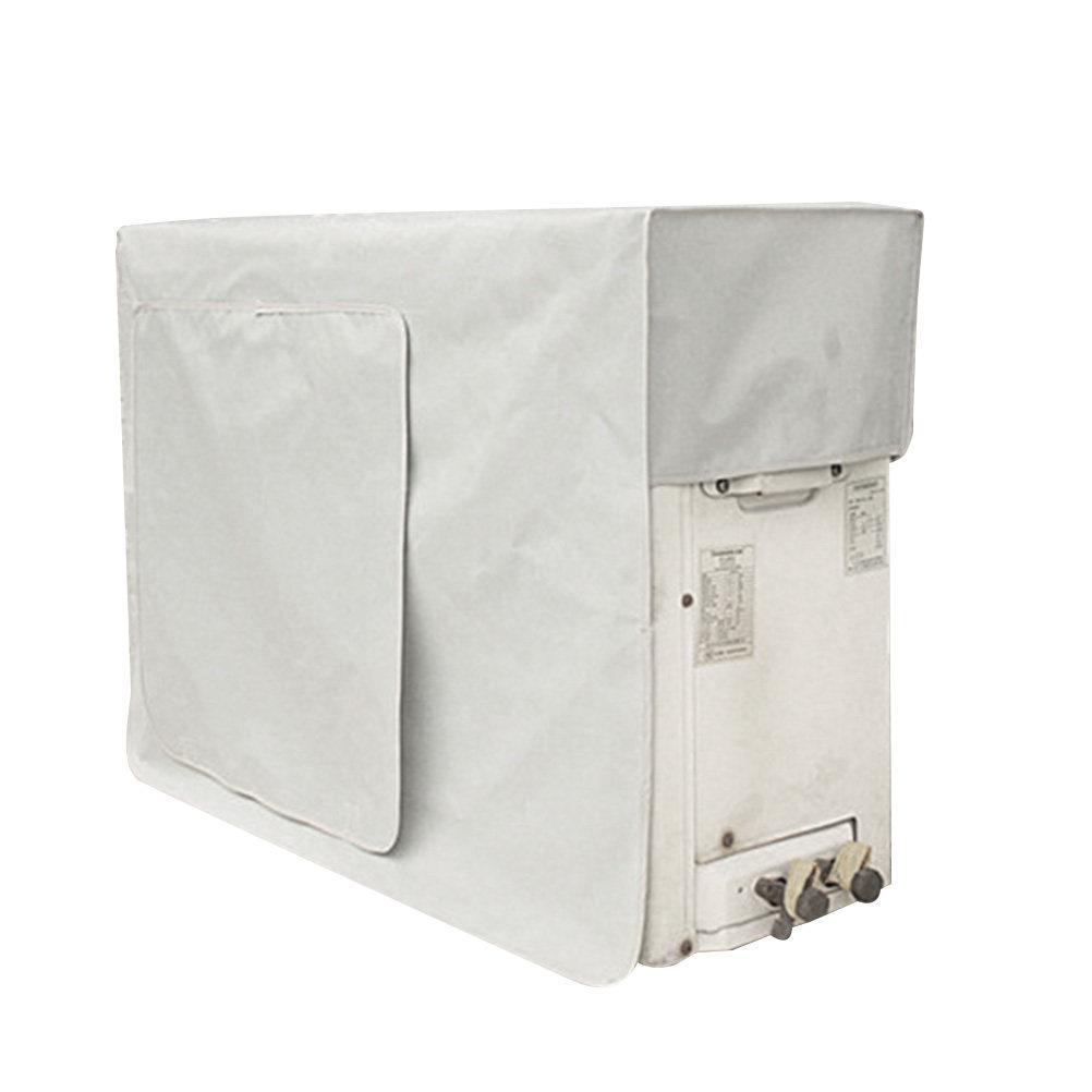 Housse Unité Extérieure de Climatiseur Robuste Imperméable Anti-poussière Polyester 74x54x26cm Gris Camouflage Toutes Saisons