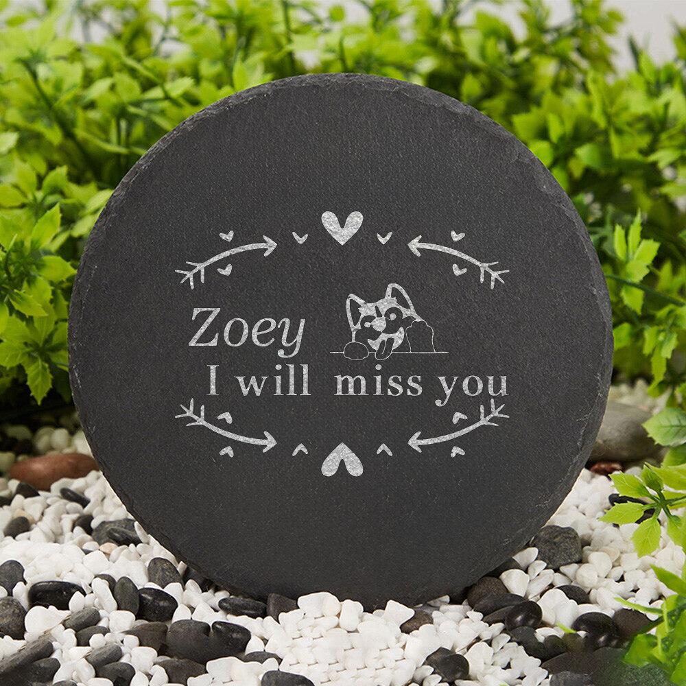 Personalisierter Haustier-Gedenkstein Gravierter Grabstein Hund Beileidsgeschenk Individuell Gravierte Hund Katze Gedenkplakette Haustierverlust Geschenke