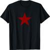 Dark Red Colored Star On Multiple Colors T-Shirt