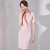 Light Pink Slimming Two-Piece Bodycon Dress for Beauty Salon Workwear