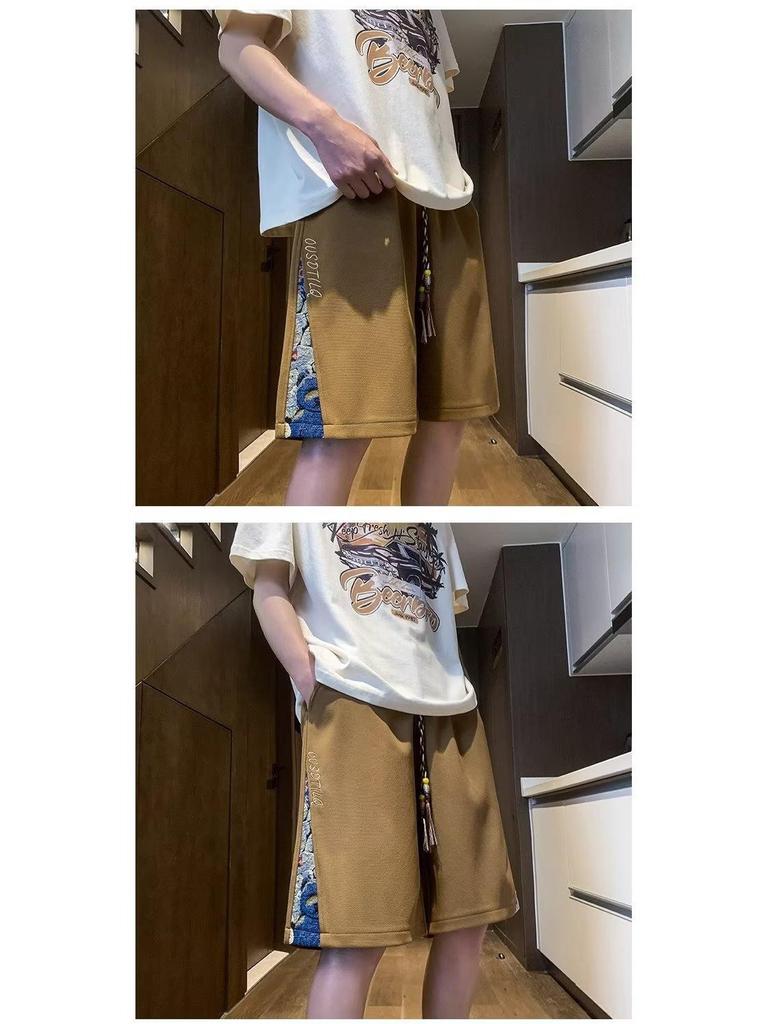 Men's Summer Plus Size Waffle Shorts - Breathable, Loose-Fit Basketball Style Mid-Length Pants