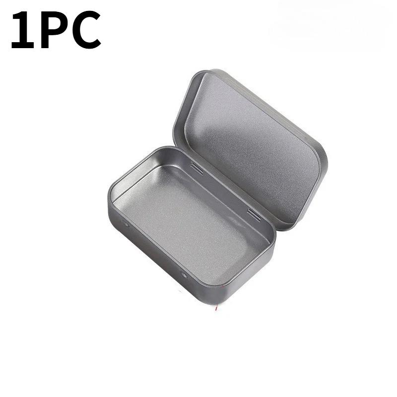 10Pc Silvery Metal Box Rectangular Multifunctional Storage Box Portable Cosmetic Organizer Candy Jewelry Pill Cases Mini Tin Box