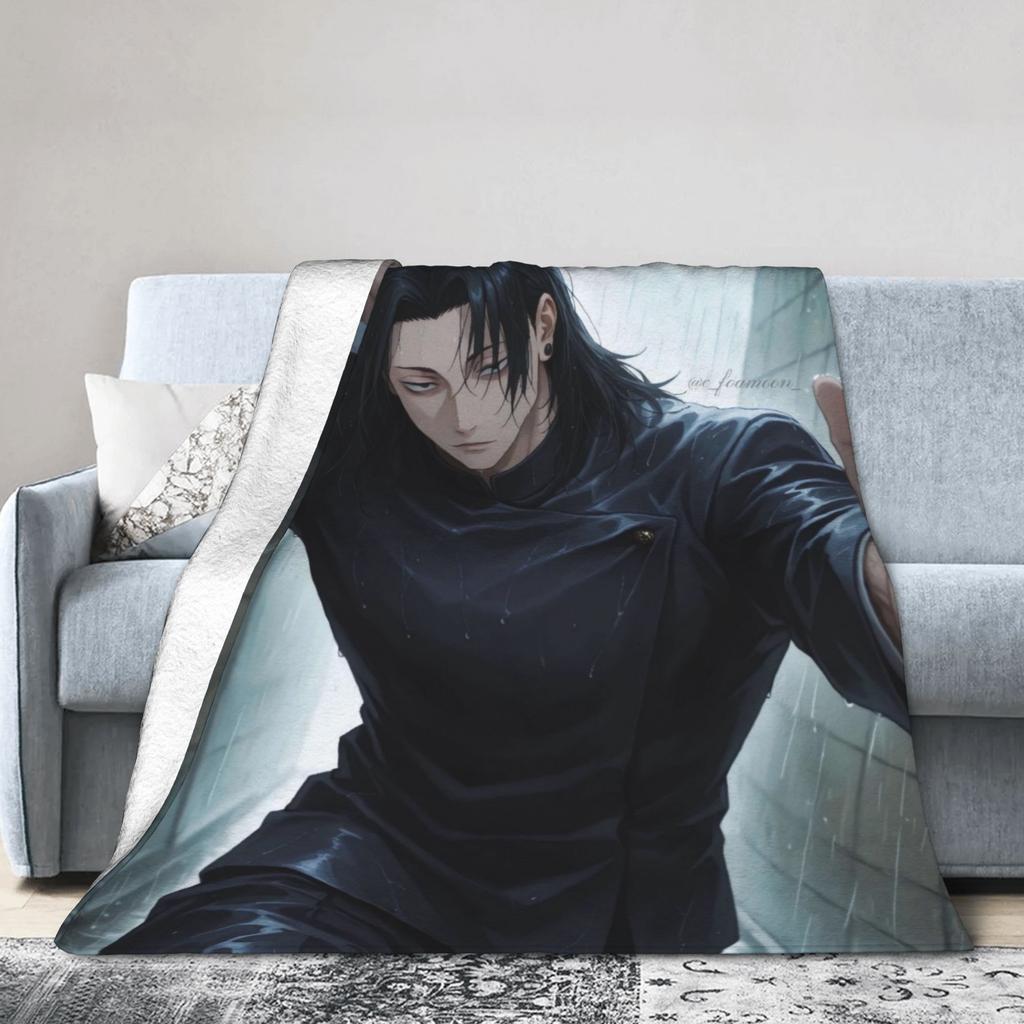 Geto Suguru Jujutsu Kaisen Blanket Quality Warm Throw Blanket Winter Child Couch Chair Print Bedspread