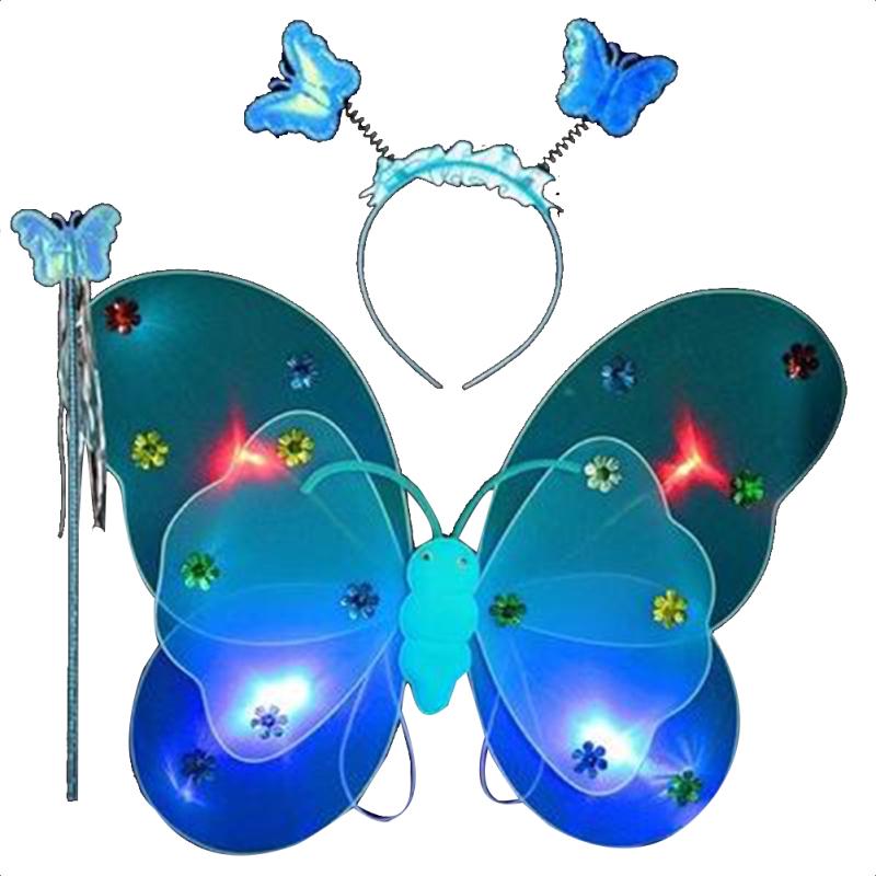 3pcs/set Children Butterfly Wings Costume Props Gauze Wings Skirt Suit