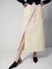 RENNESMIA Elastic Slit Skirt_Cream