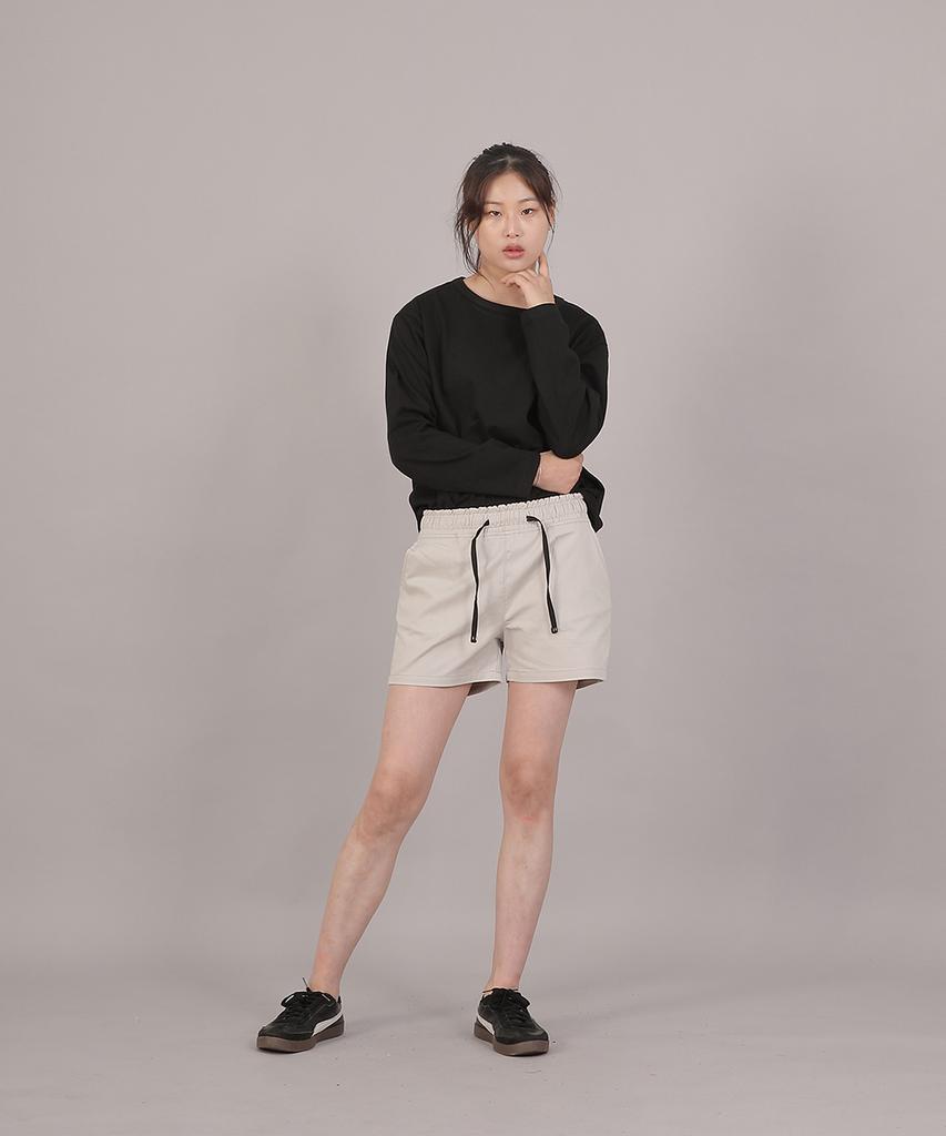 SAINTCREW Cotton Elastic Waist Shorts Cbs-387 Oatmeal