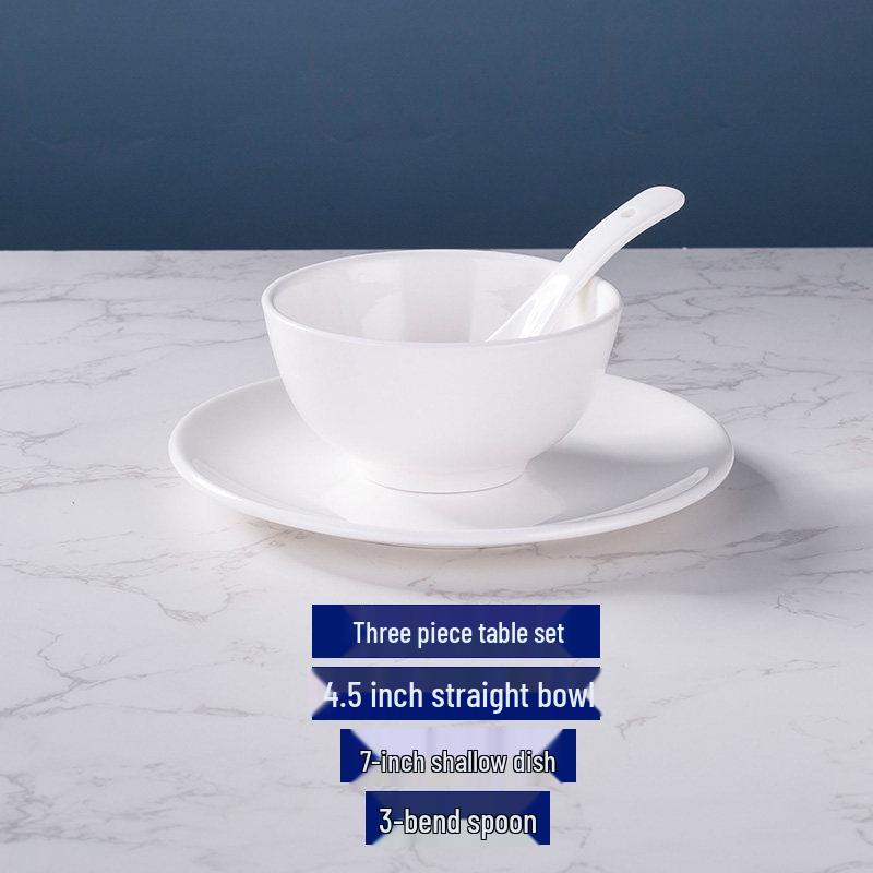 Thickened Ceramic Bowls for Rice, Breakfast, Soup, Noodles - Pure White
