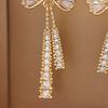 1 Pair Women Earrings Sparkling Rhinestones Bowknot Shape Drop Earrings Fine Craftsmanship Stud Earrings Jewelry Set