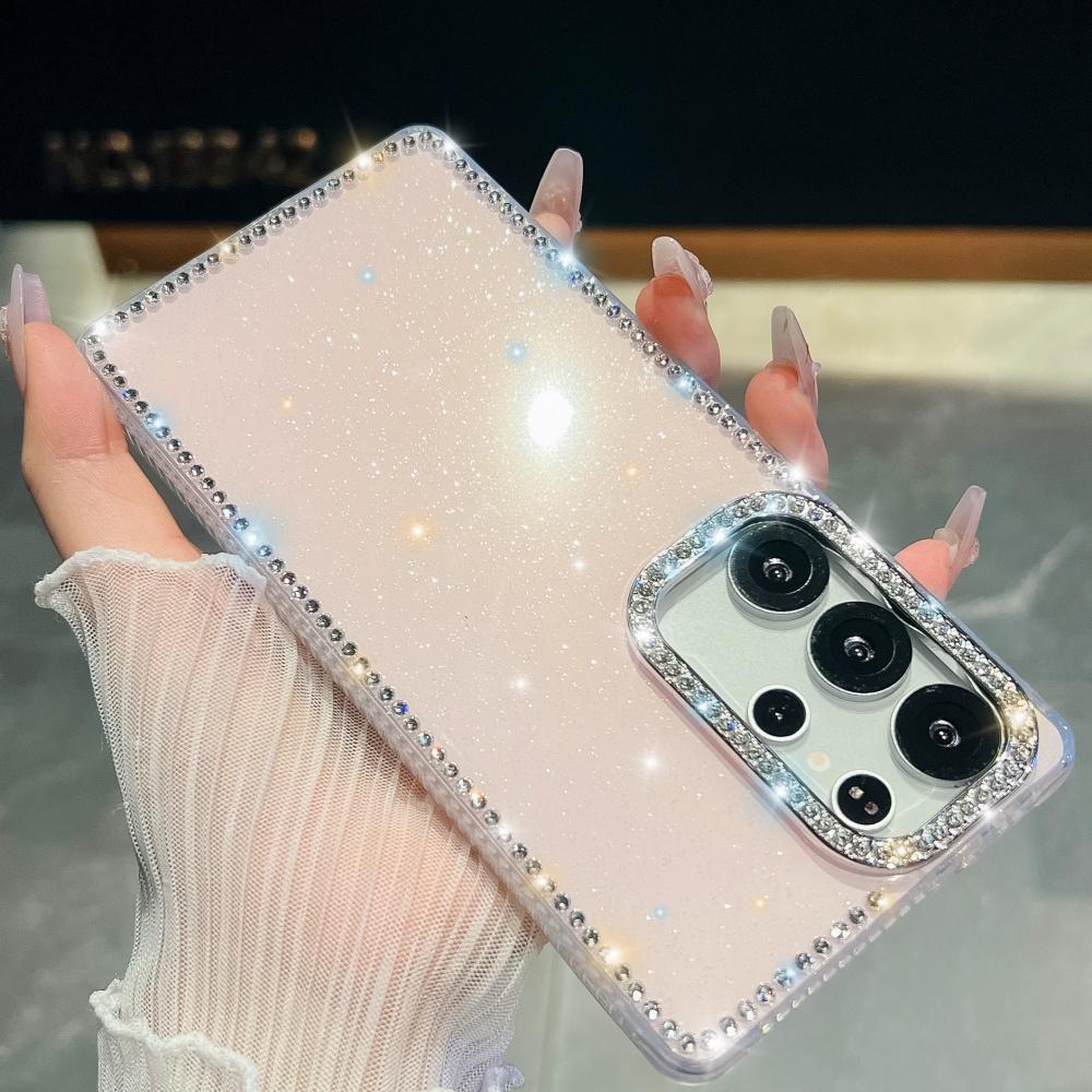 Luxus Helles Diamant Glänzendes Case für Samsung S25 S24 Ultra Plus FE S23Ultra A26 A16 A36 A56 A15 A35 A55 5G Aurora Pailletten Hülle