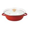Tabletop Pot 26cm Enamel Glass Lid Included IH Compatible Only One Stage HB-6163