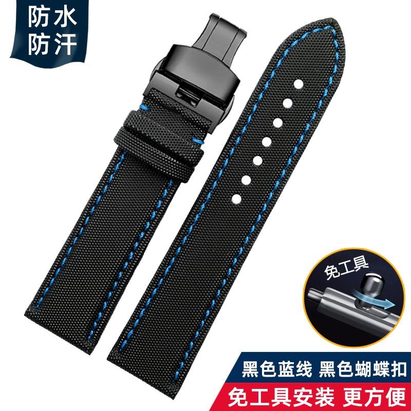 Schnellwechsel-Uhrenarmband Für MIDO Helmsman commander omega Tag Heuer Nylon Canvas Leder Wasserdicht Herren-Uhrenarmband 20mm 22mm