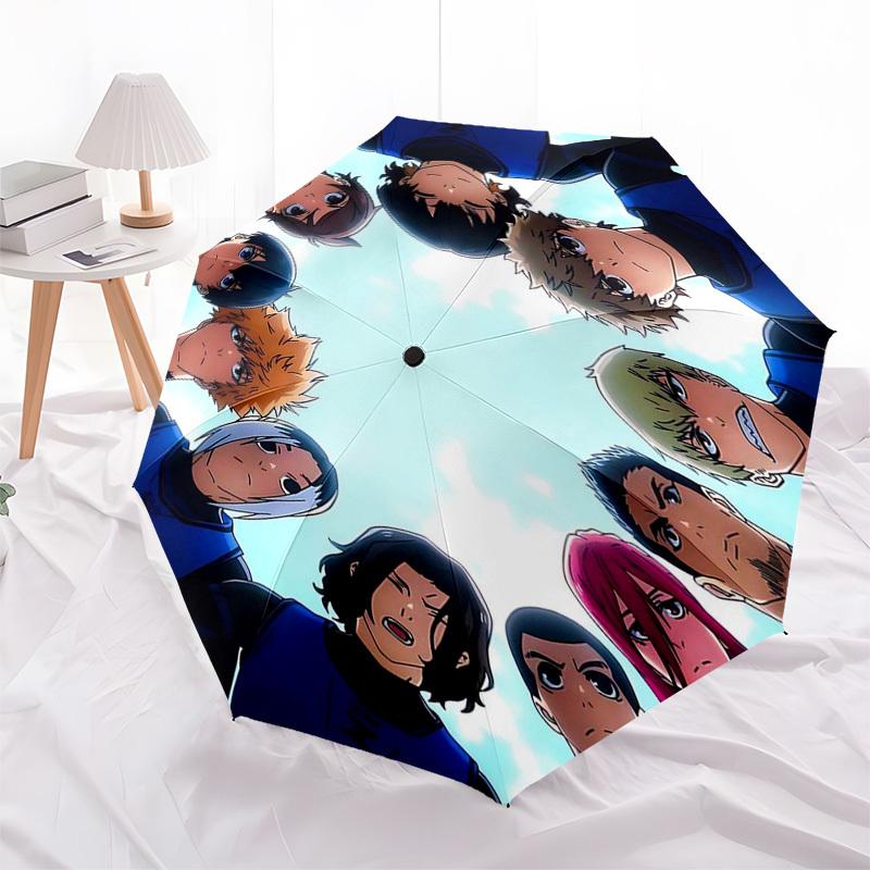 

1pc Haikyuu!! Volleyball Team Circle Design Automatic Opening/Closing Umbrella - Portable 3-Fold Design, 8-Bone Iron Frame Outdoor Umbrella - Perfect