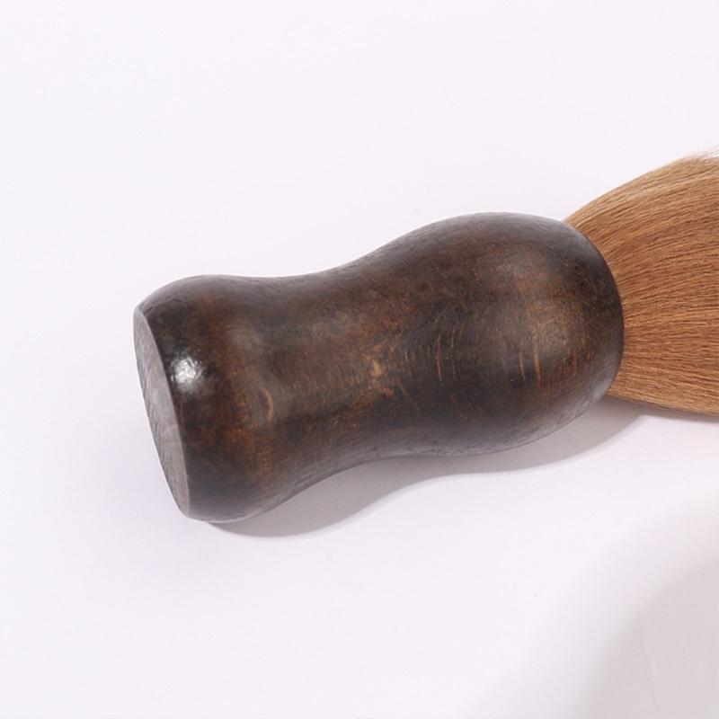 Professional Hairdressing Neck Duster Brush for Salon Use Soft Bristles Wood Handle Hairdressing Cleaning Brush