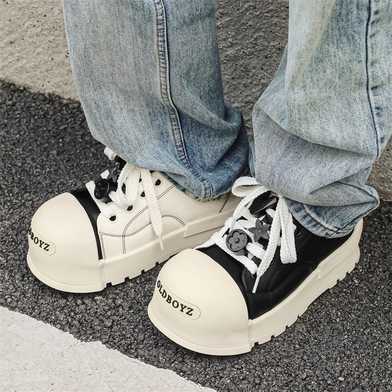 Guochao couple board shoes new spring breathable black and white shoes men's casual versatile sports shoes men's trendy shoes 1286