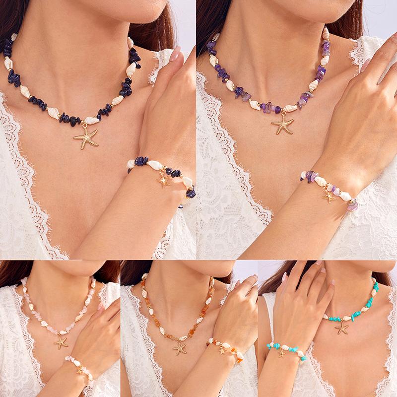 Bohemsk Strand Sjøstjerne Konkylie Perlekjede For Kvinner Jenter Sommer Havskjell Sjøstjerne Armbånd Feriestil Ankellenke Gaver
