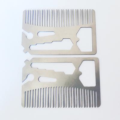 Multi-Tool Card, Stainless Steel Comb,  Creative Corkscrew, Hairdressing Comb, Beard Comb