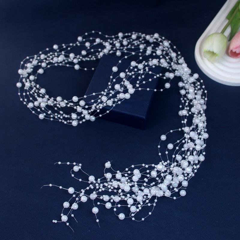Pearls Tassel Wreath Headband For Bridal Wedding Hair Accessories Bride Headband Woman Hair Vine Girls Headpiece