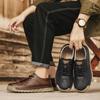 Men Leather Casual Shoes Soft Sole Walking Shoes Luxury Brand Lace-Up Lightweight Walking Shoes Outdoor Mens Sneakers